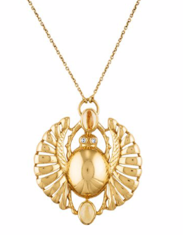 Cleopatra Open Winged Scarab Pendant Necklace