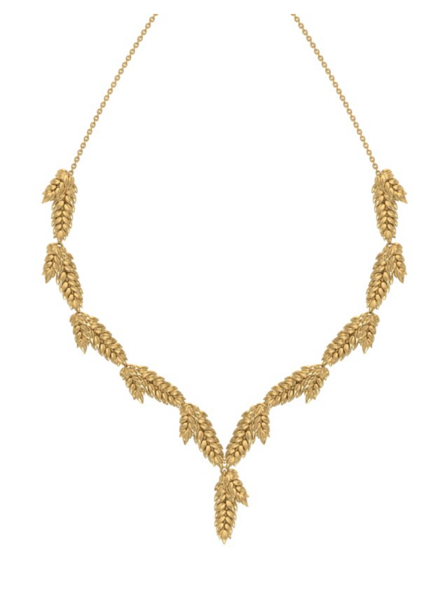 Wheat Sheaf Statement Necklace - Sterling Silver