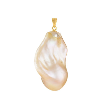 Freshwater Baroque Pearl Charm Pendant - Pink