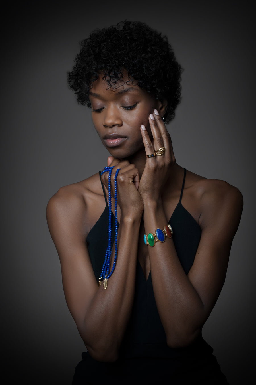 Lariat with Wheat Pendants
