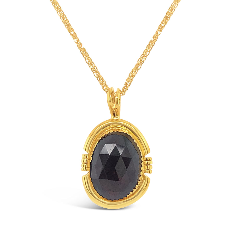 Cleopatra's Candy Pendant Necklace - 18K Gold with Garnet