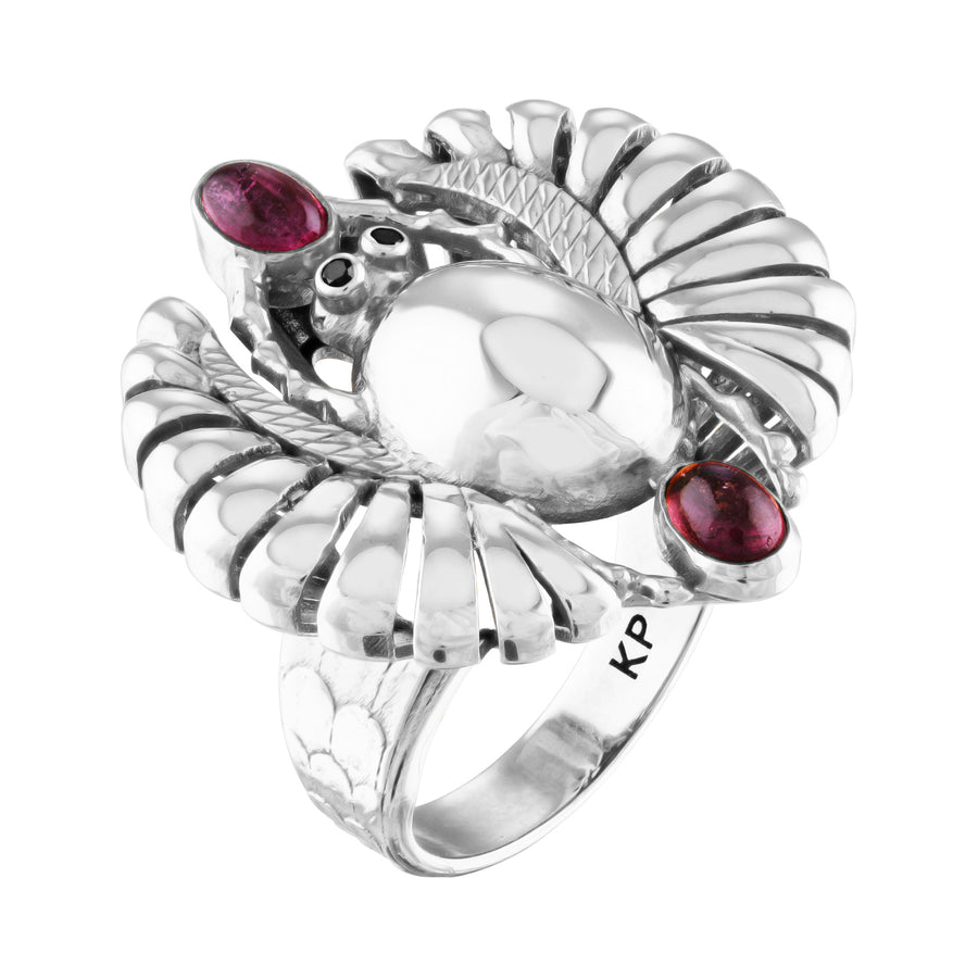 Mehi Scarab Cocktail Ring - Sterling Silver
