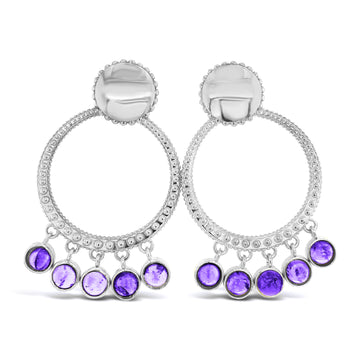 Coin Doorknocker Shaker Earrings - Lilac Amethyst