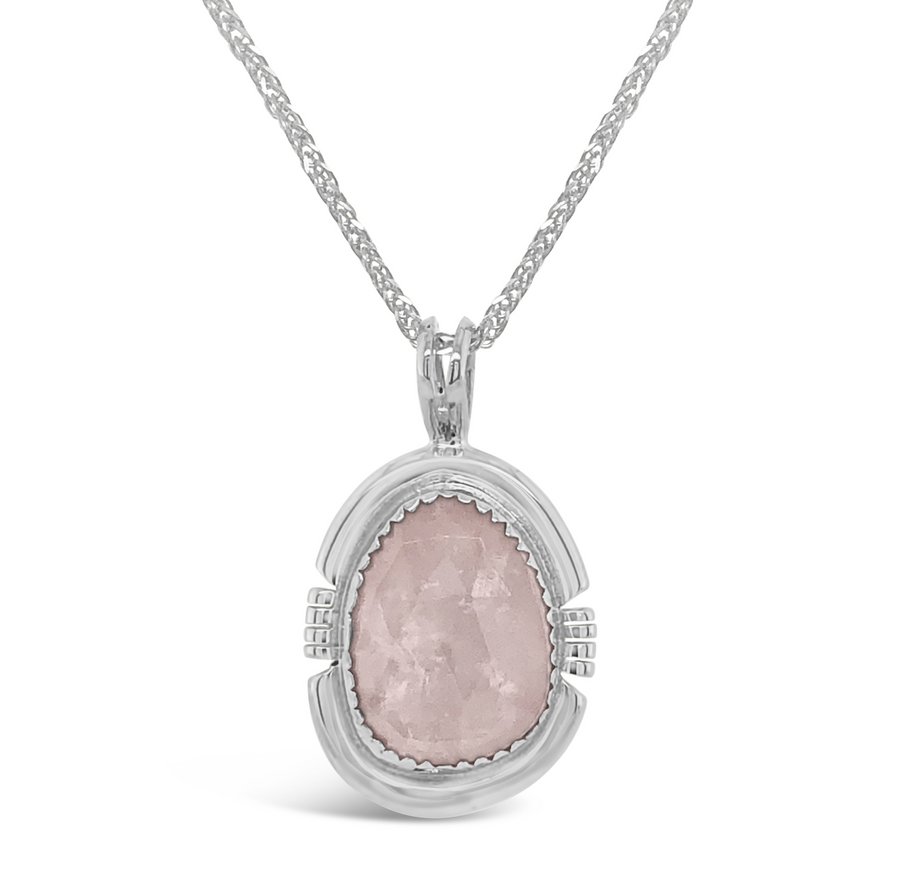 Rose Cut Gemstone Pendant Necklace - 18K Gold Vermeil