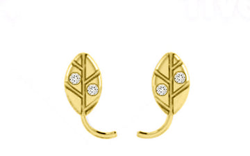 Leaf Stud Earrings - 18K Gold Vermeil