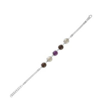 Enso Five Gemstone Bracelet - Sterling Silver