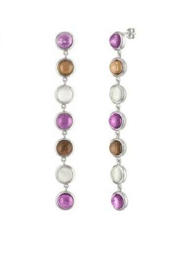 Enso Gemstone Drop Earrings - Sterling Silver