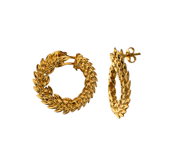 Wheat Sheaf Unique Earrings -18K Gold Vermeil