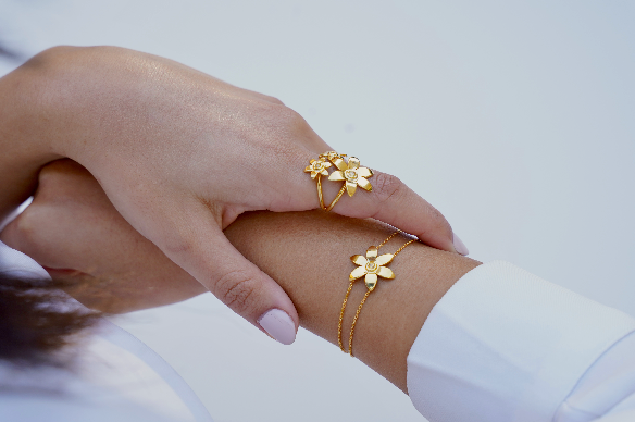 Jasmine Flower Triple Ring