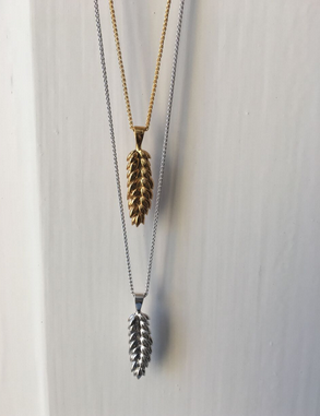 Wheat Sheaf Pendant Necklace- Sterling Silver