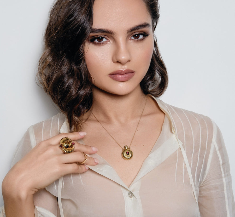 Taputi Bottle Pendant Necklace - 18K Gold Vermeil