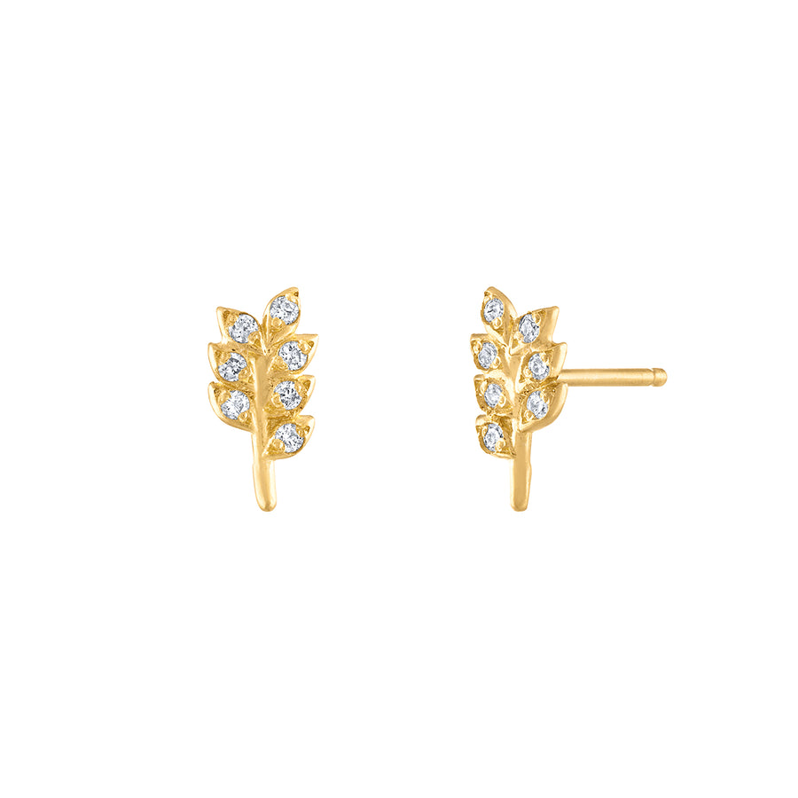 Wheat Sheaf Stud Earrings - 18K Gold Vermeil