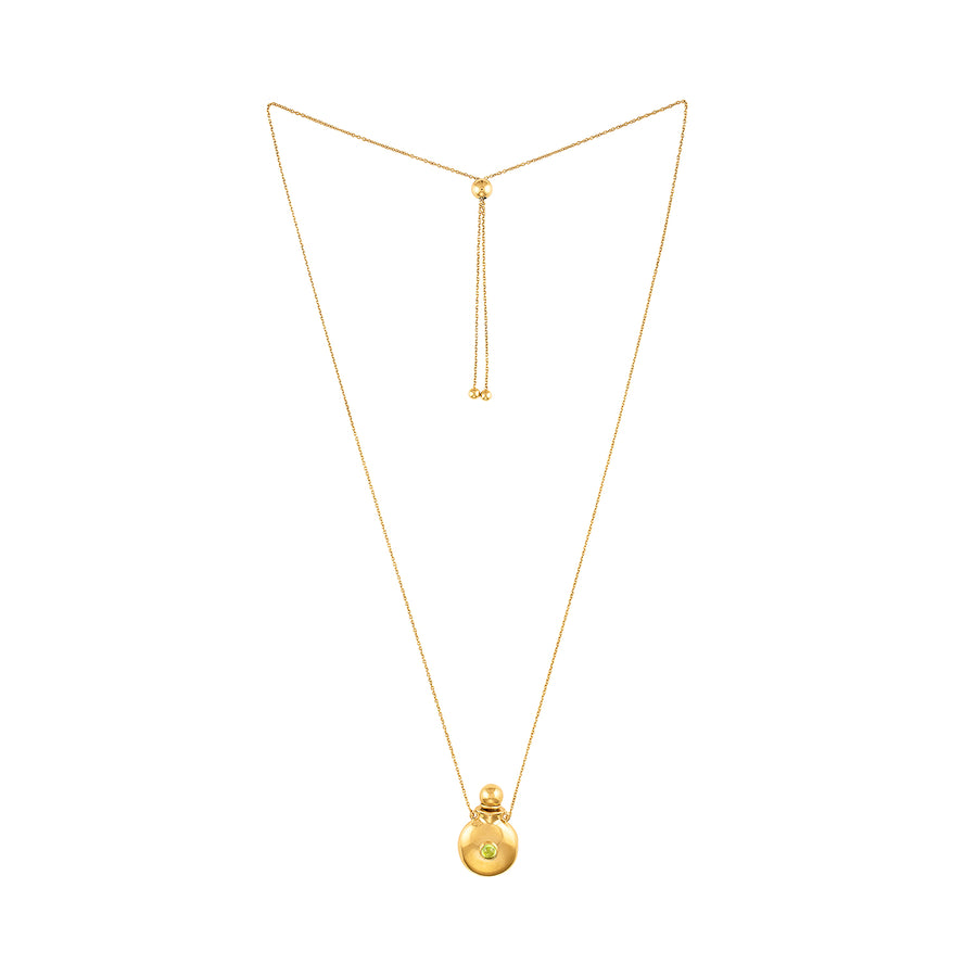 Round Bottle Pendant Necklace - 18K Gold Vermeil