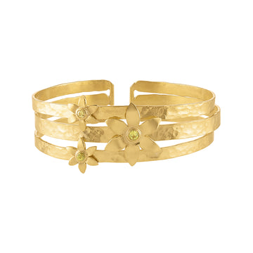 Jasmine Flower Cuff Bracelet