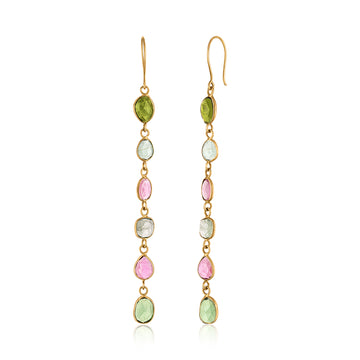 Watermelon Tourmaline Shoulder Duster Earrings