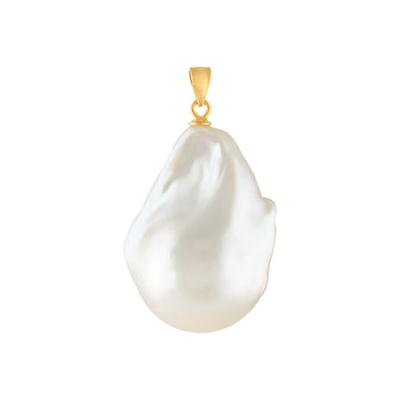 Freshwater Baroque Pearl Charm Pendant - 18K Gold Vermeil