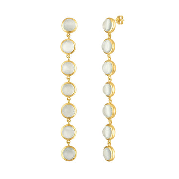 Enso Gemstone Drop Earrings - 18K Yellow Gold Vermeil - Pistachio Amethyst