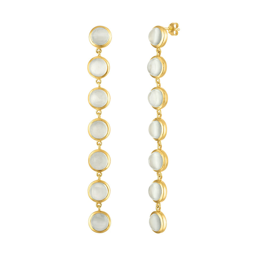 Enso Gemstone Drop Earrings - 18K Yellow Gold Vermeil - Pistachio Amethyst